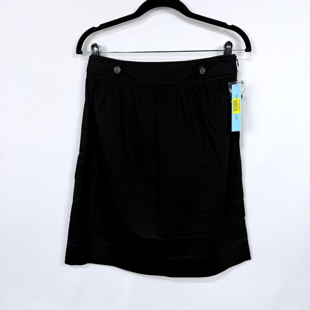 New Antonio Melani Black Tiered Midi Straight Skirt Size 2 NWT